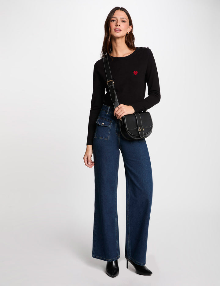 Pull col rond et boutons