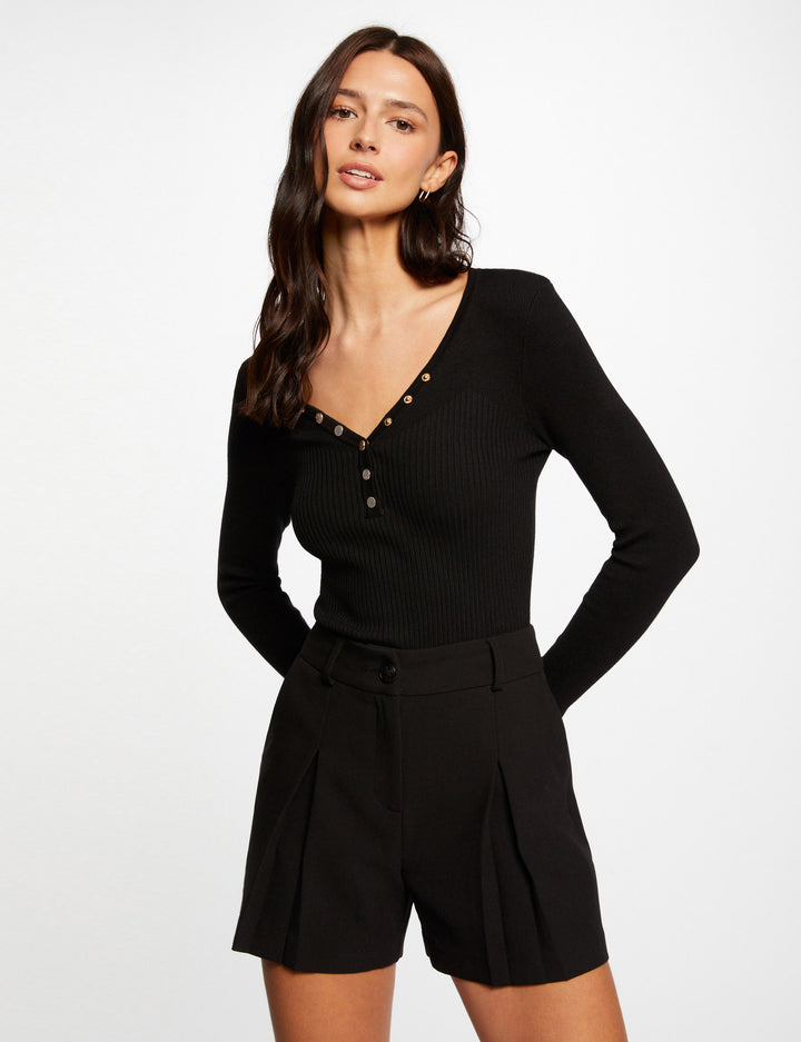 Pull manches longues avec boutons
