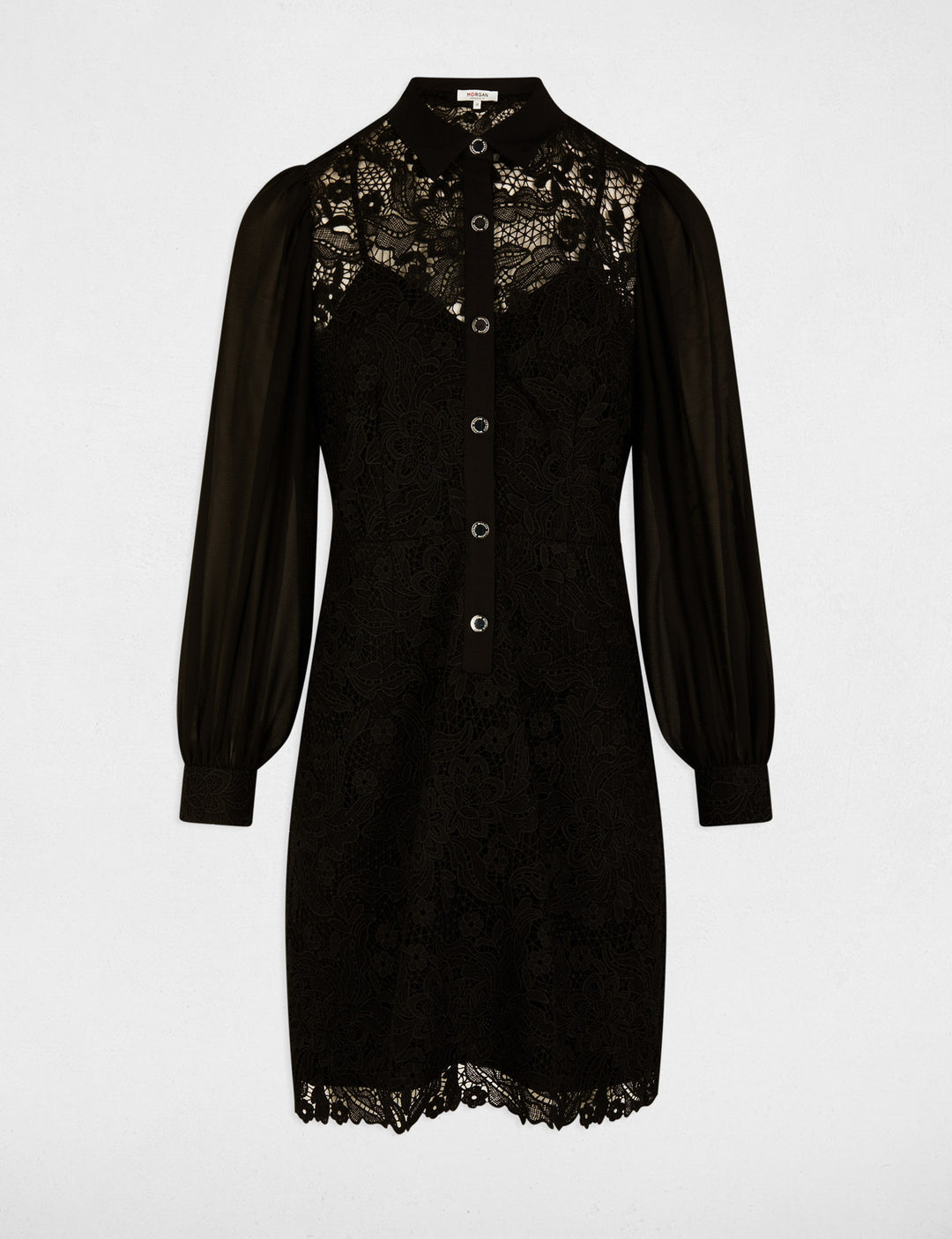 Robe courte droite dentelle