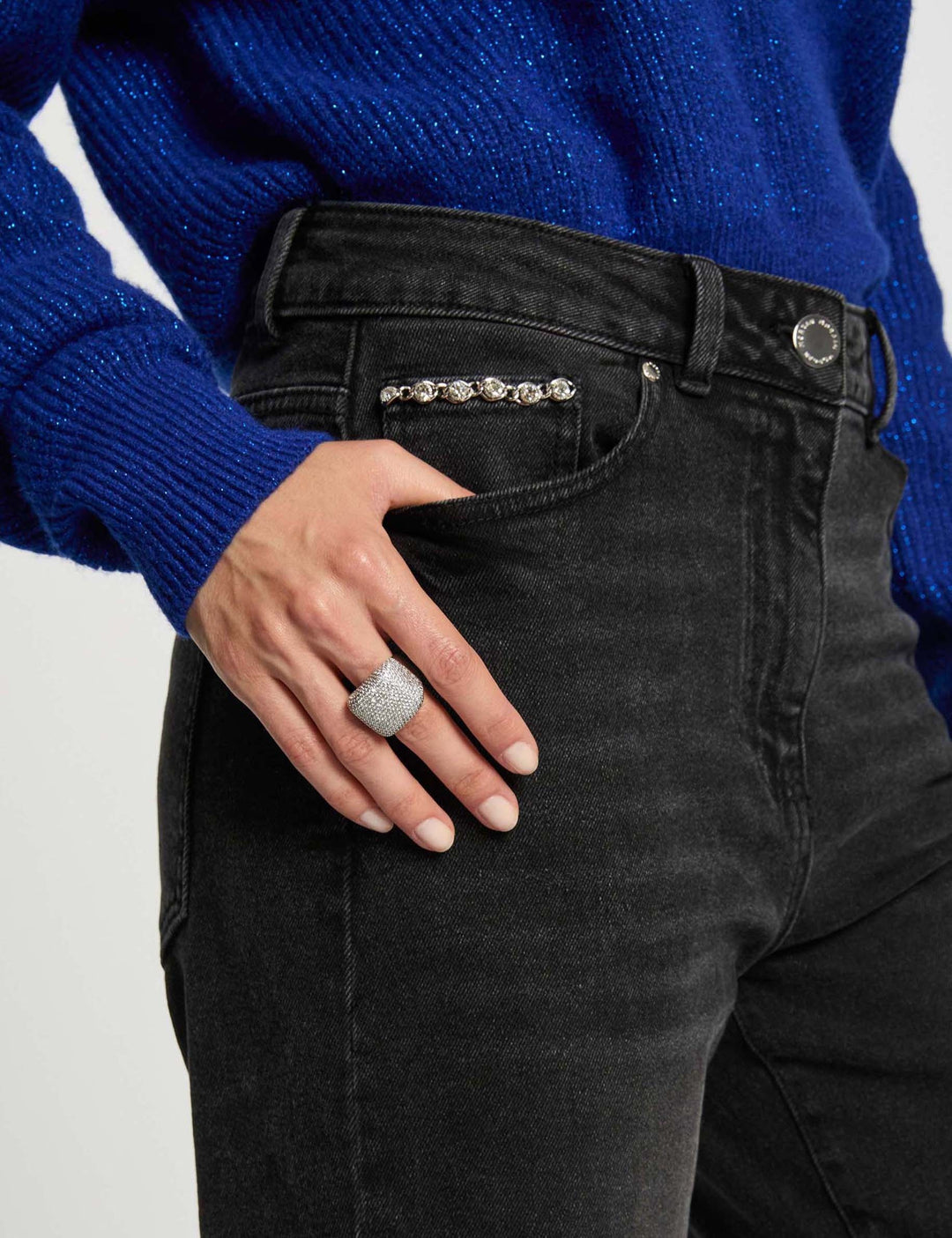 Jean large taille haute