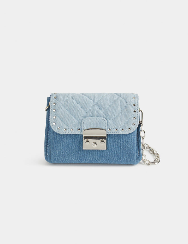 Sac pochette en jean avec clous