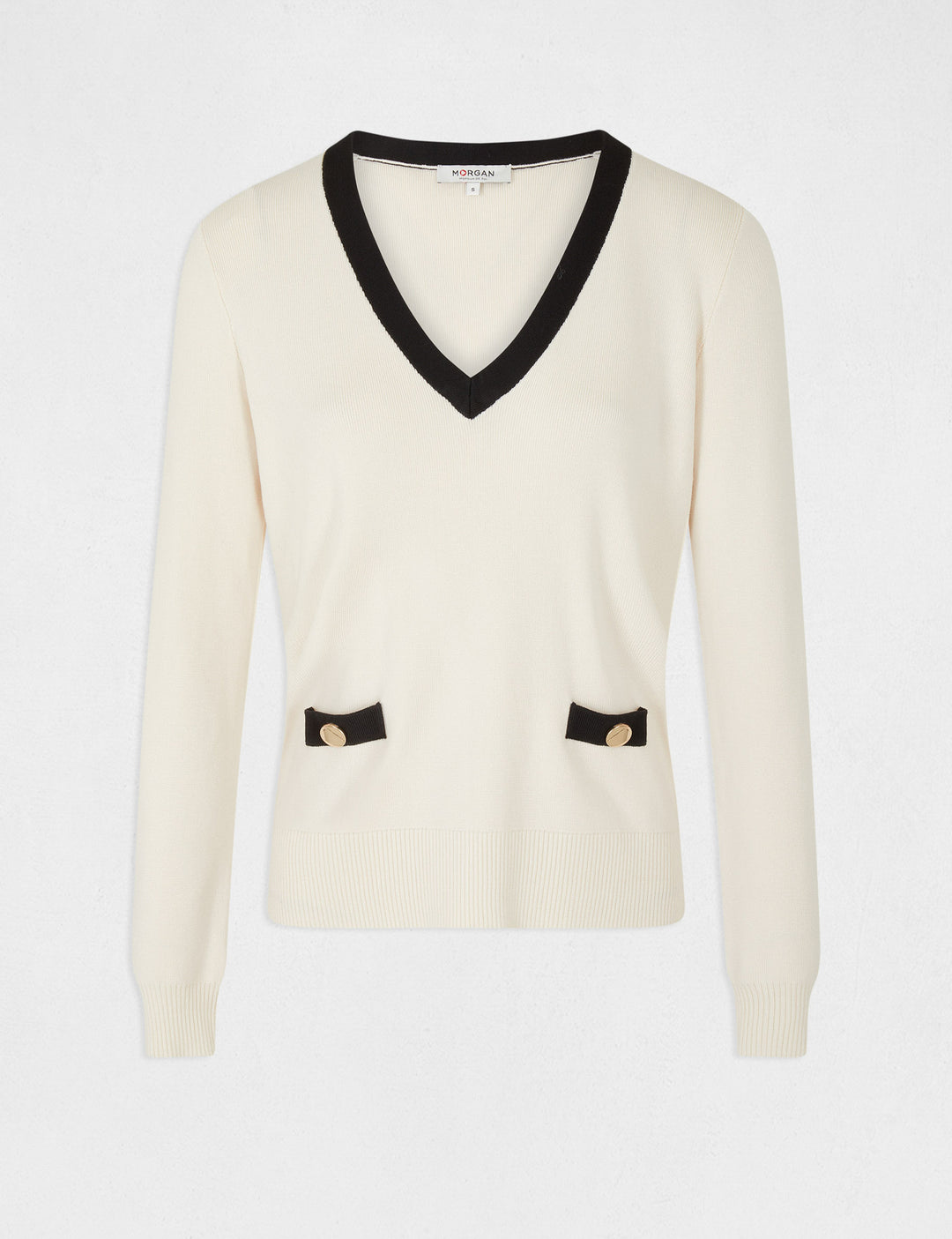 Pull manches longues col en V