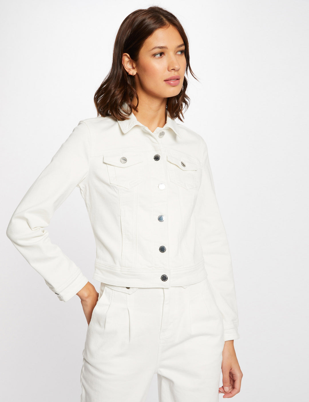 Veste droite boutonnée en jean