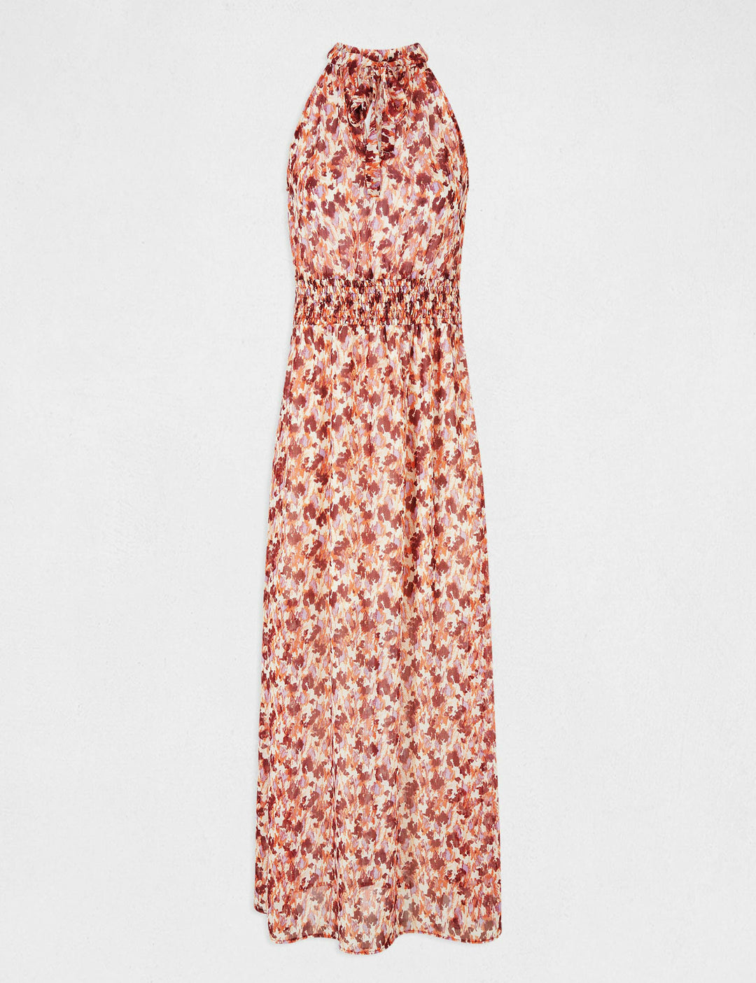 Robe longue droite imprimé abstrait