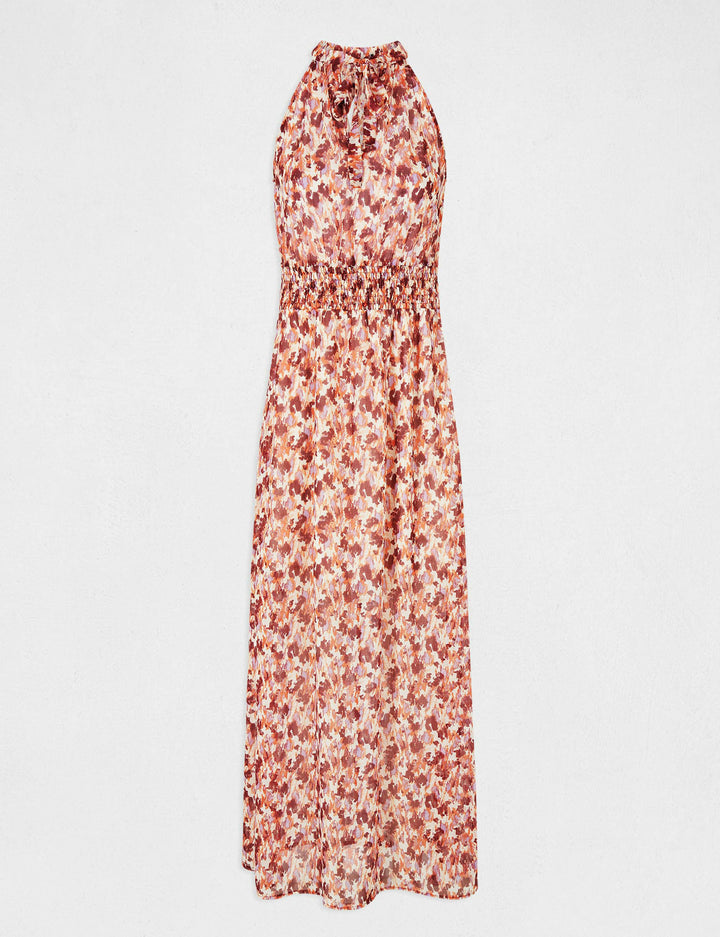 Robe longue droite imprimé abstrait