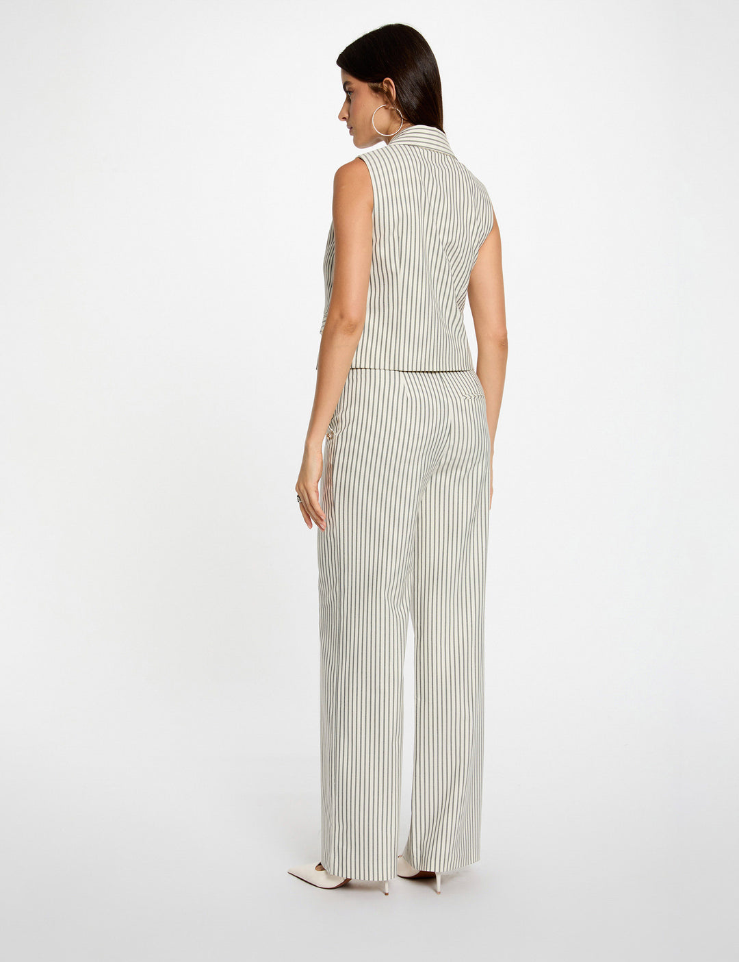 Pantalon large rayé