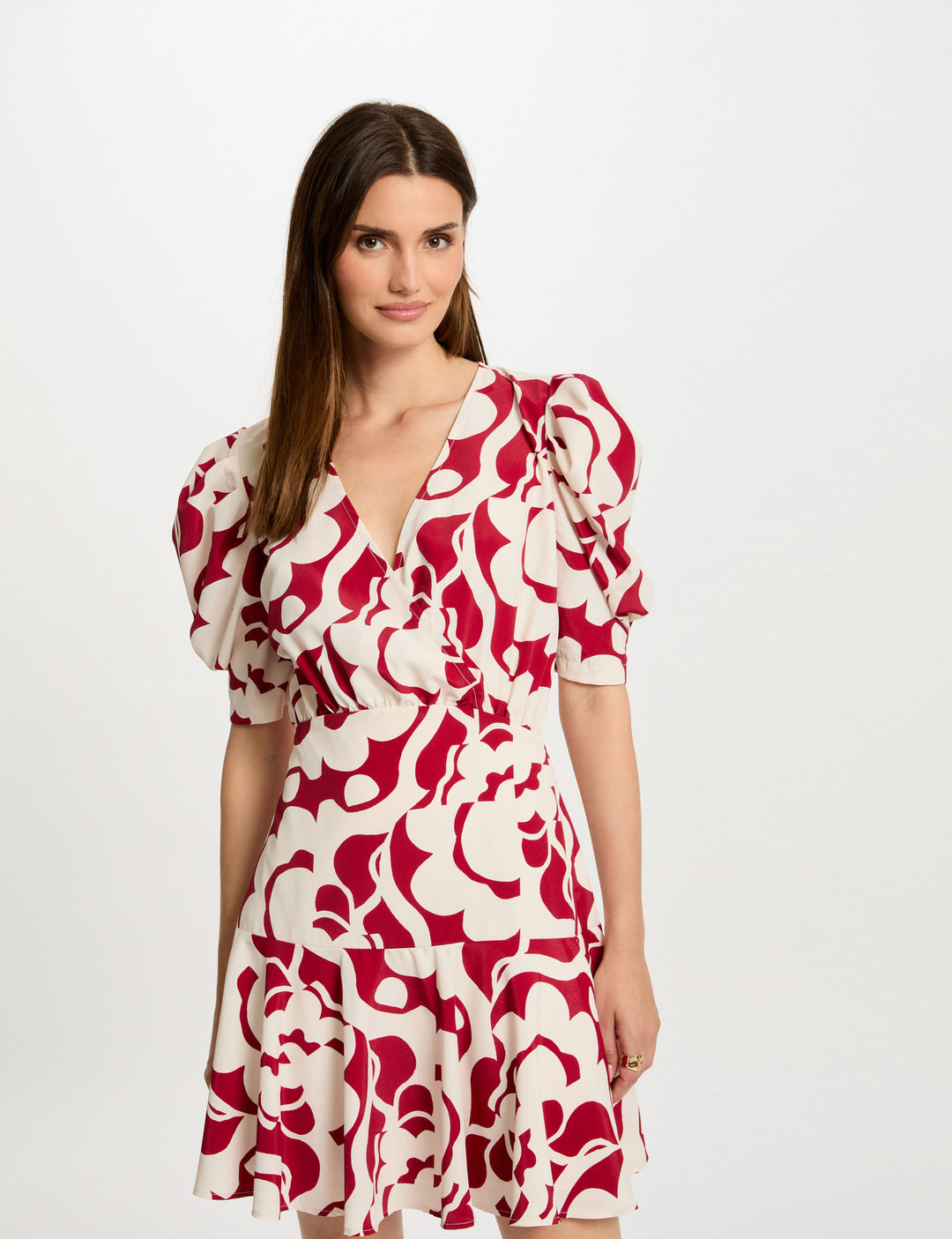 Robe courte évasée imprimée