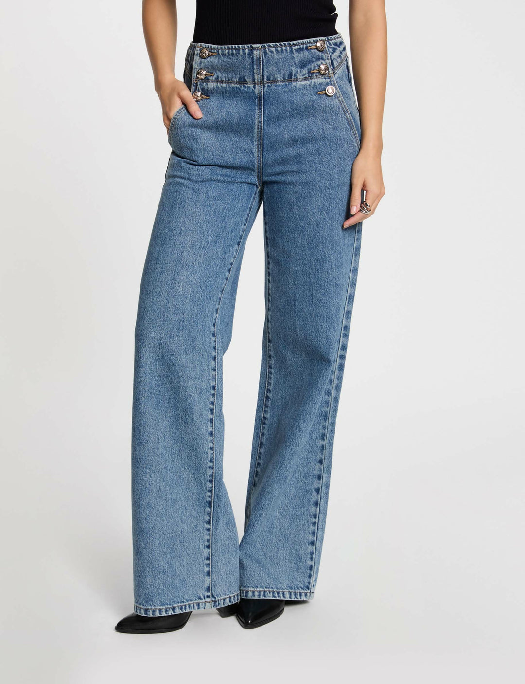 Jeans bootcut taille haute