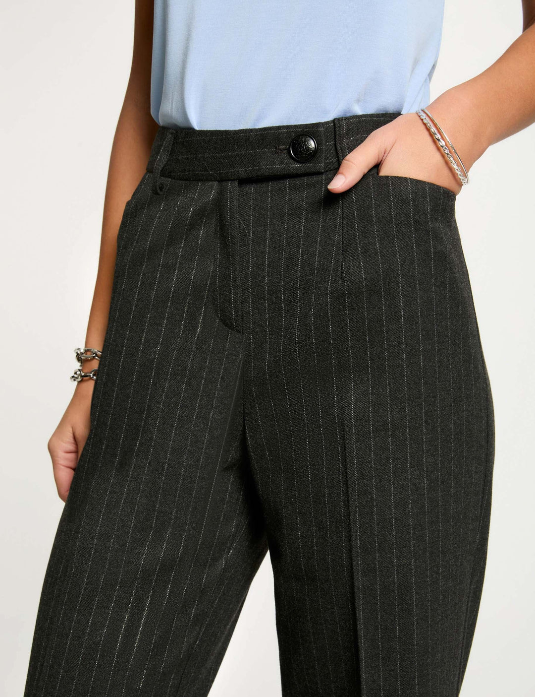 Pantalon large rayé