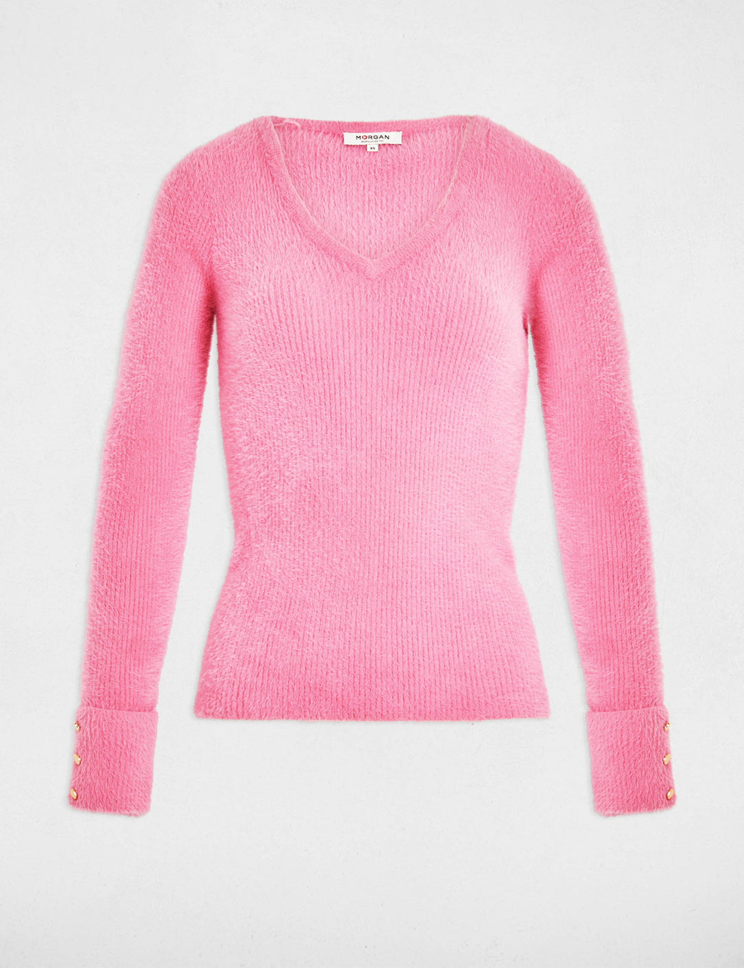 Pull manches longues maille duveteuse