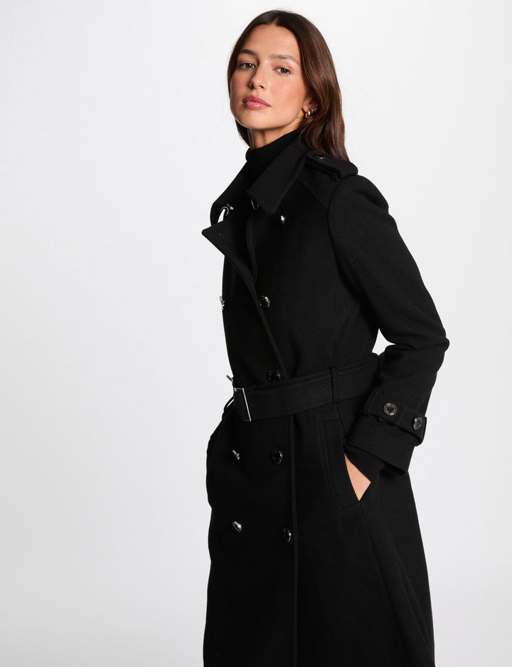 Manteau long ceinturé