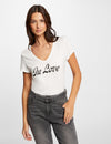 T-shirt inscription et sequins