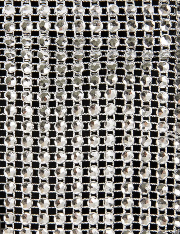 Sac à  rabat métallisé à  strass