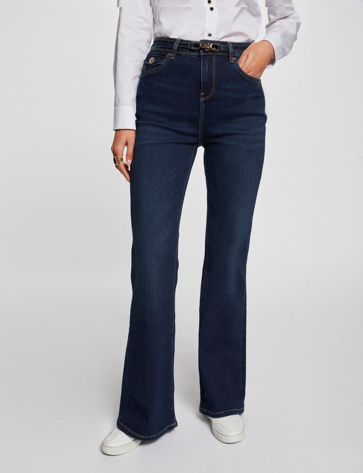 Jeans flare taille haute