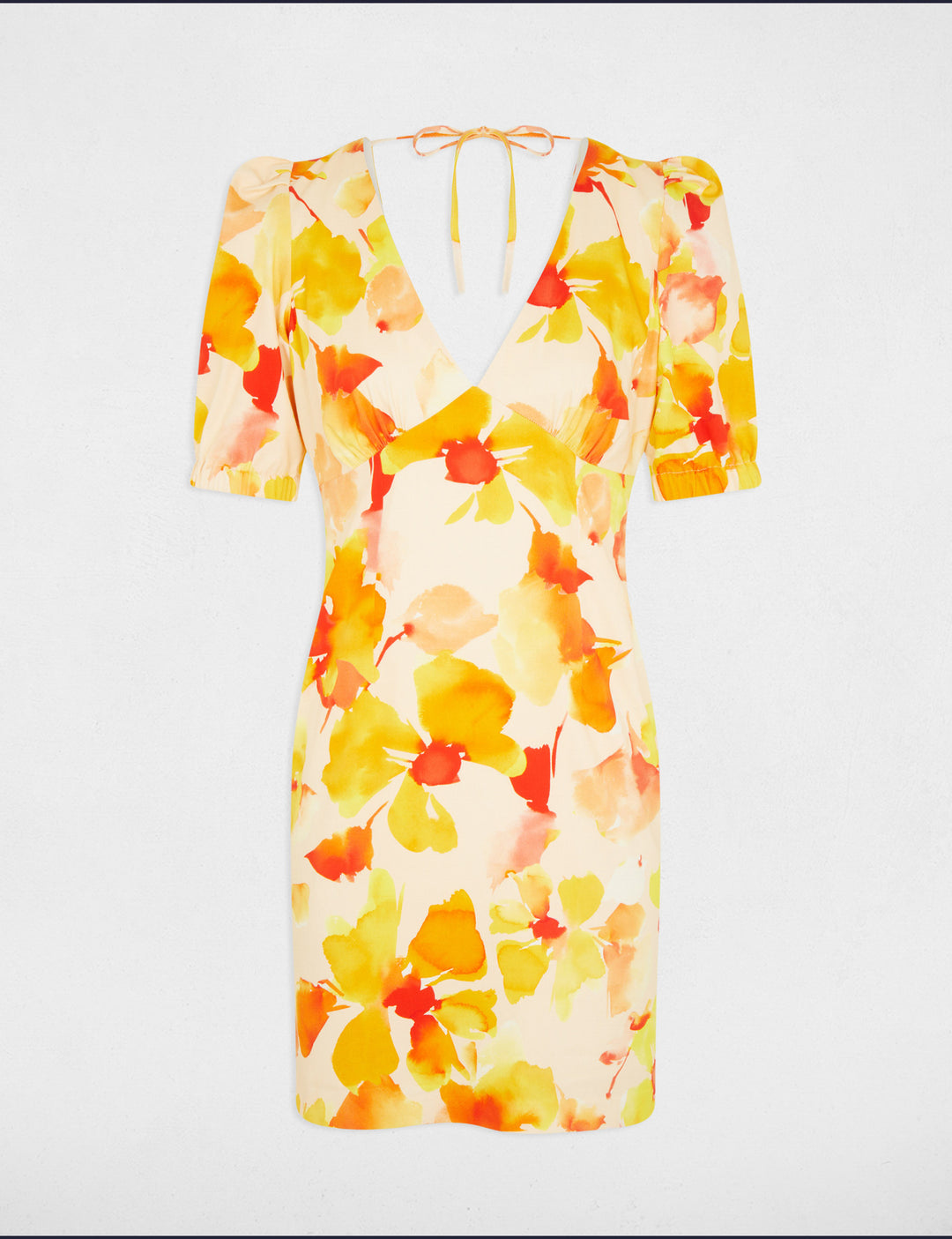 Robe courte droite imprimée
