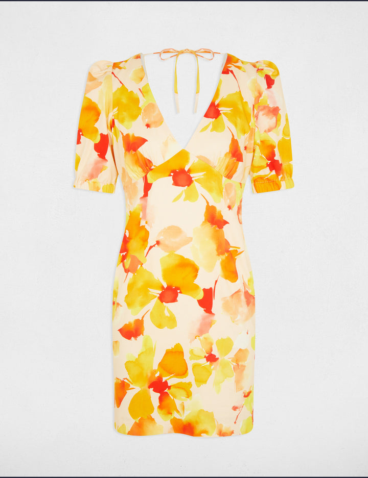 Robe courte droite imprimée