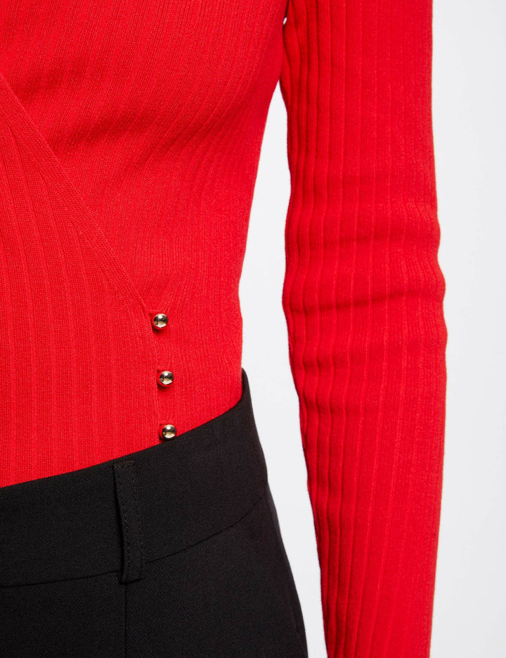 Pull manches longues col cache-coeur