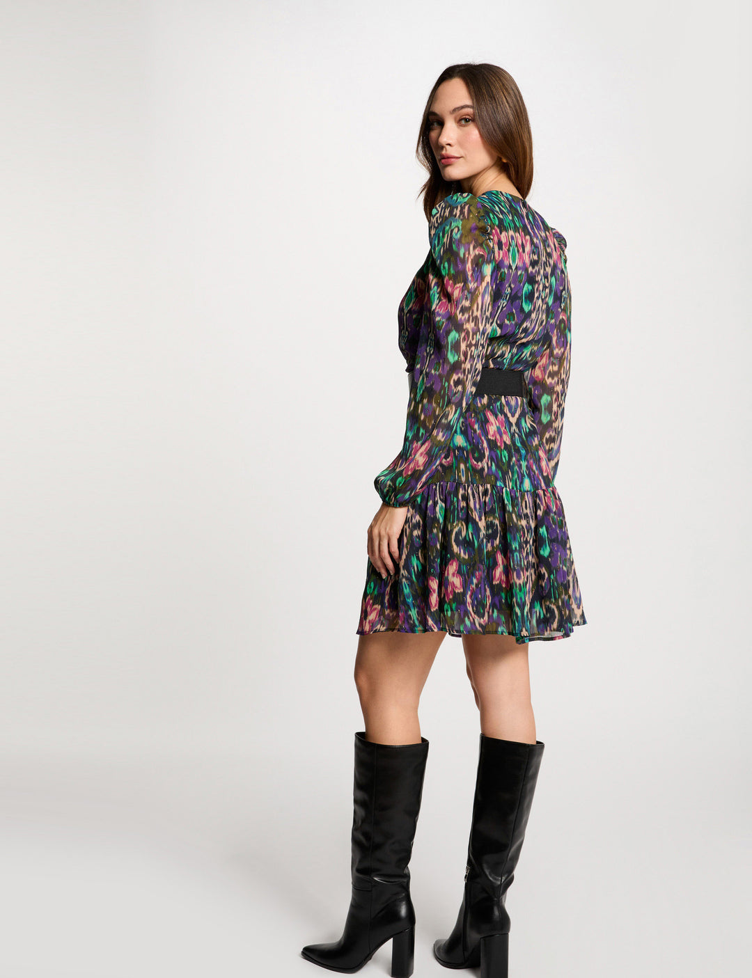 Robe courte évasée imprimée