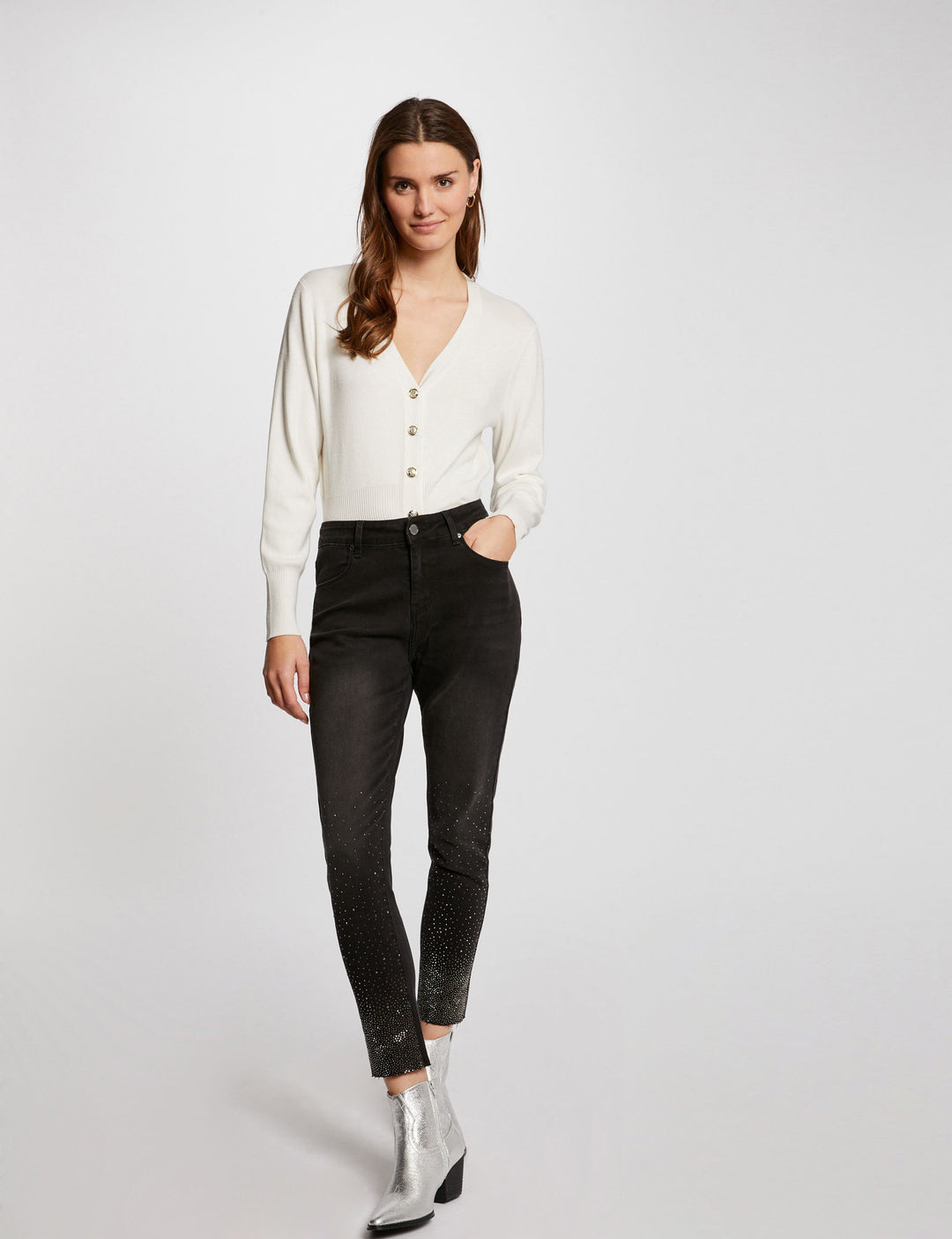 Gilet col en V manches longues
