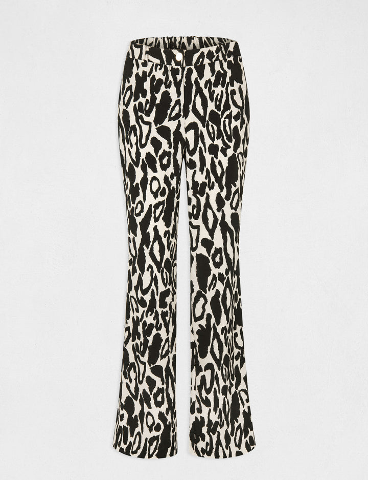 Pantalon droit imprimé animalier