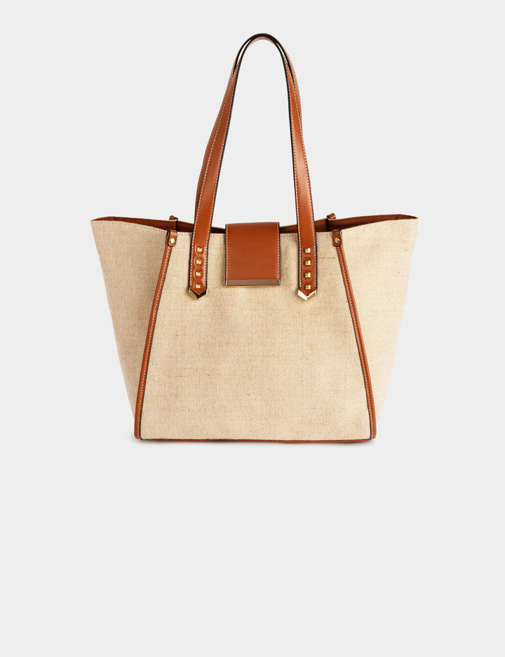 Sac cabas trapèze effet tressé
