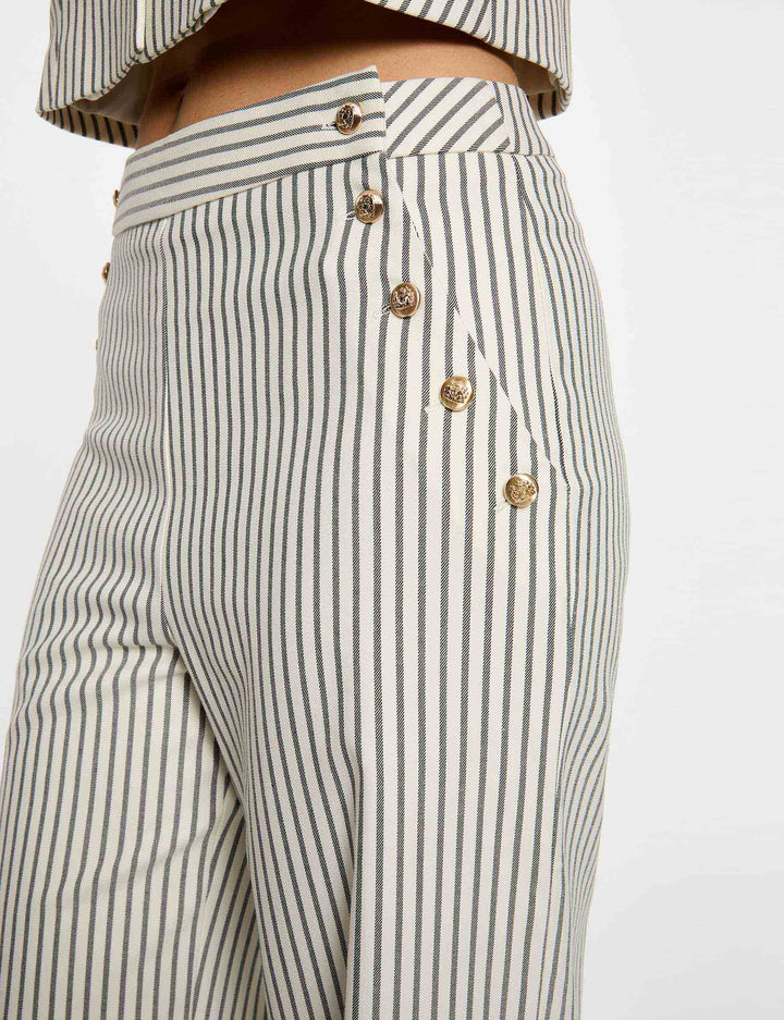 Pantalon large rayé