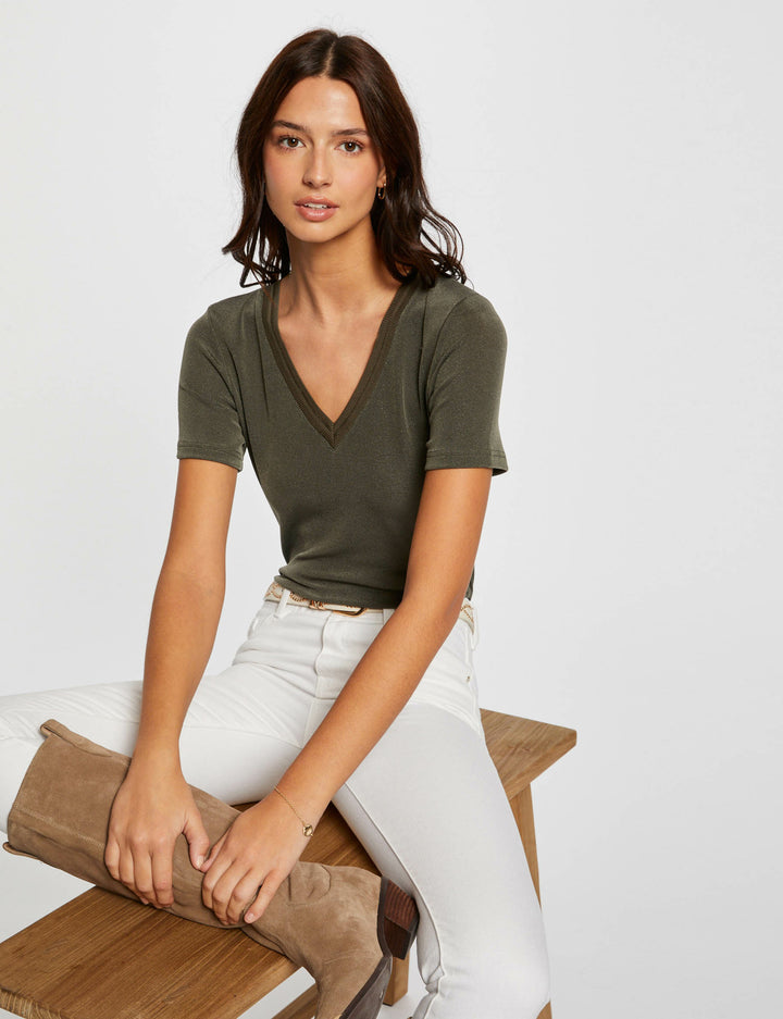 T-shirt manches courtes avec col en V