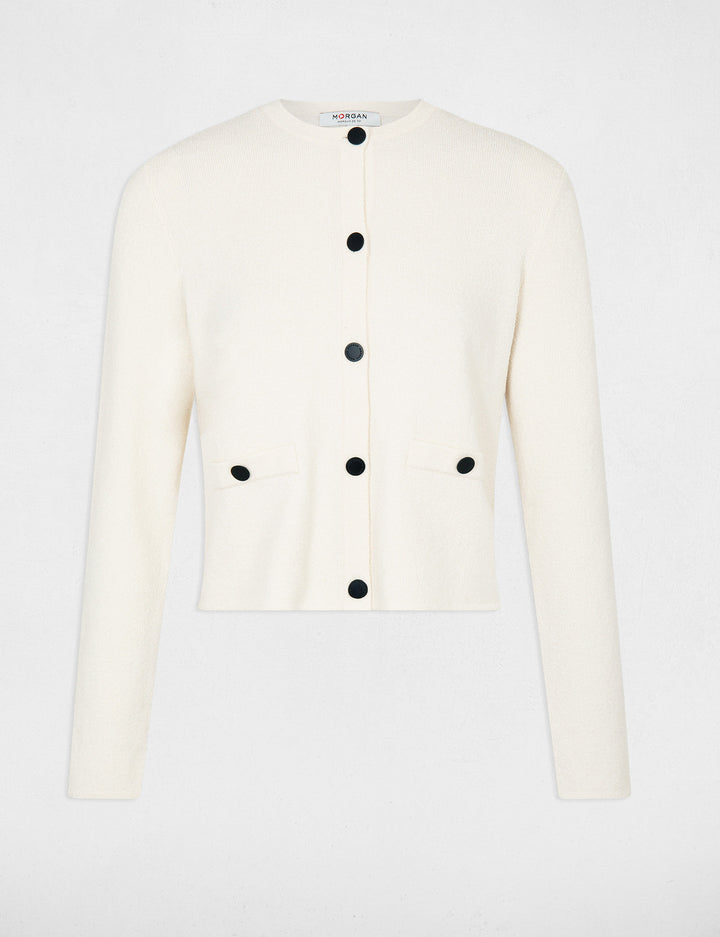 Gilet boutonné avec col rond