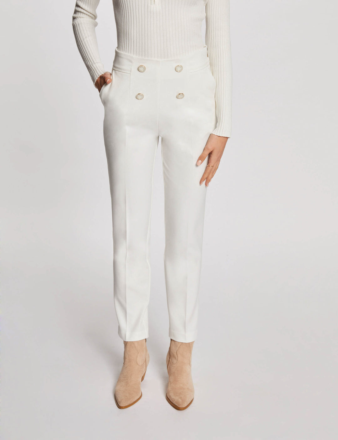 Pantalon droit taille haute