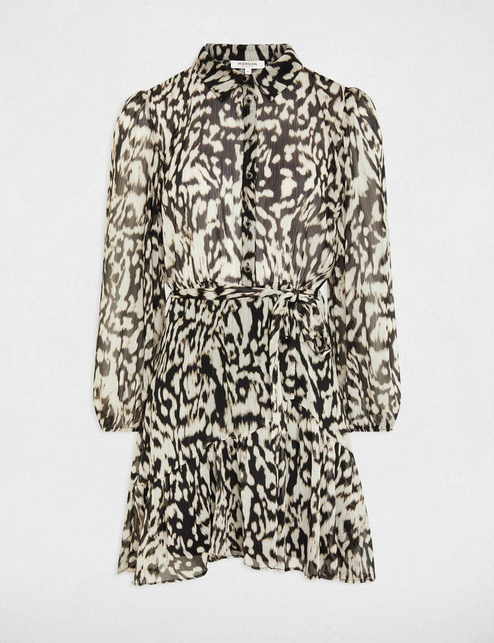 Robe courte chemise imprimée
