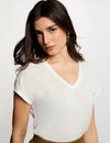 T-shirt col v manches courtes
