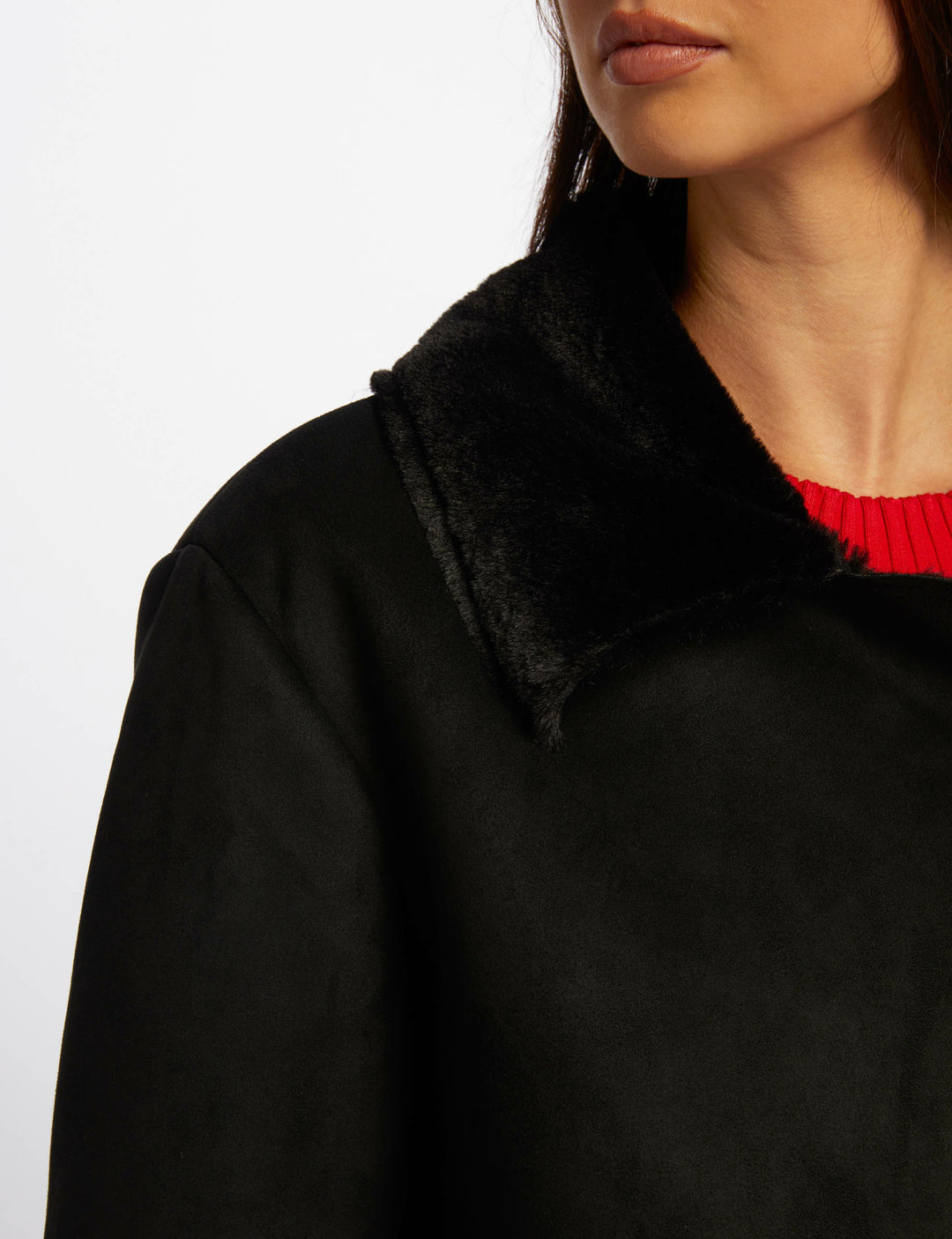 Manteau long suédine