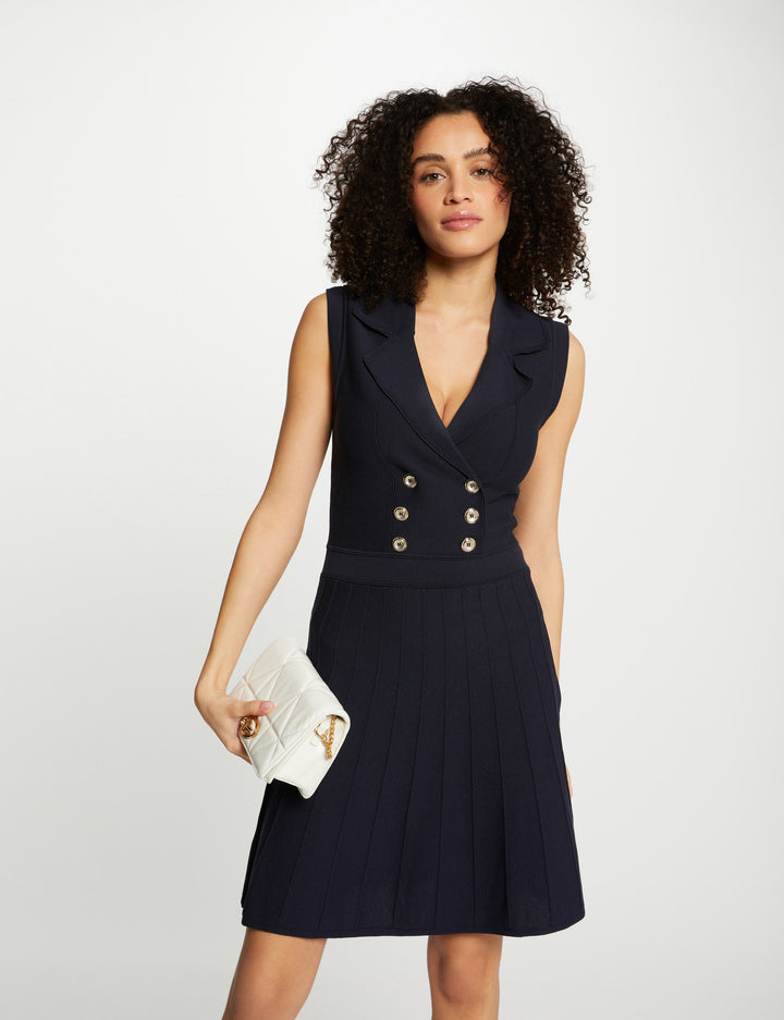 Robe tricot trapèze à  boutons