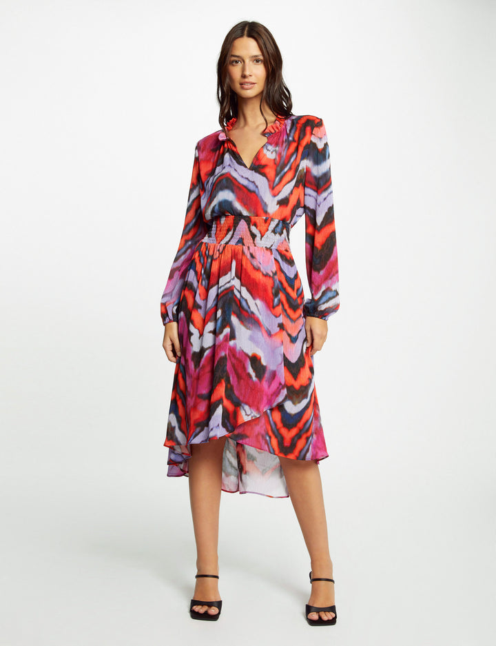 Robe longue cintrée imprimée
