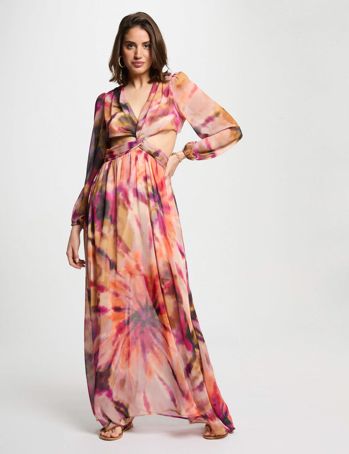 Robe longue droite imprimée