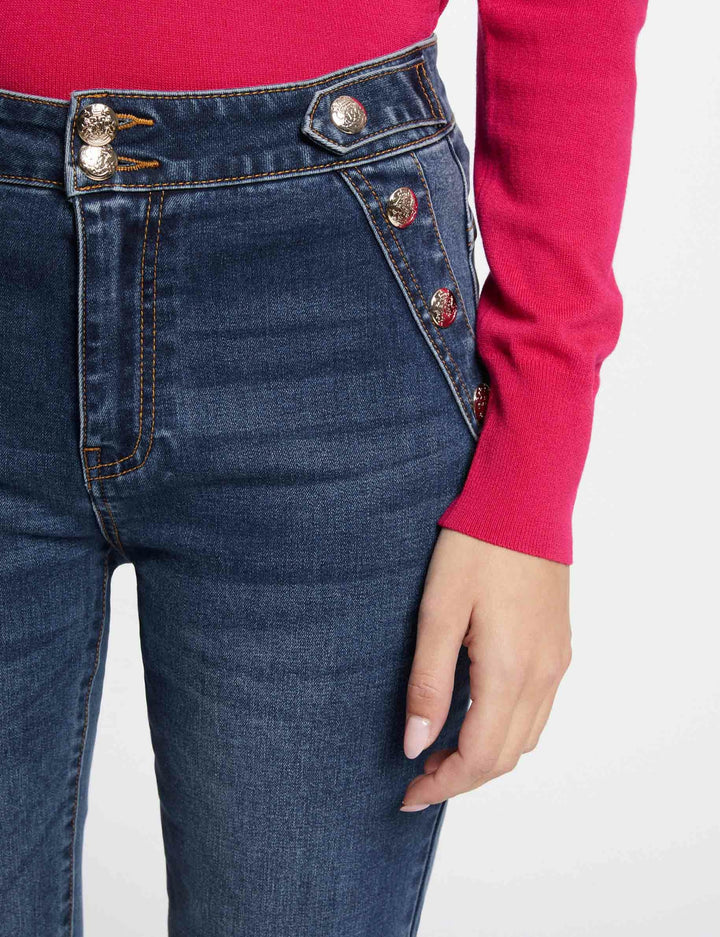 Jeans slim à  pont