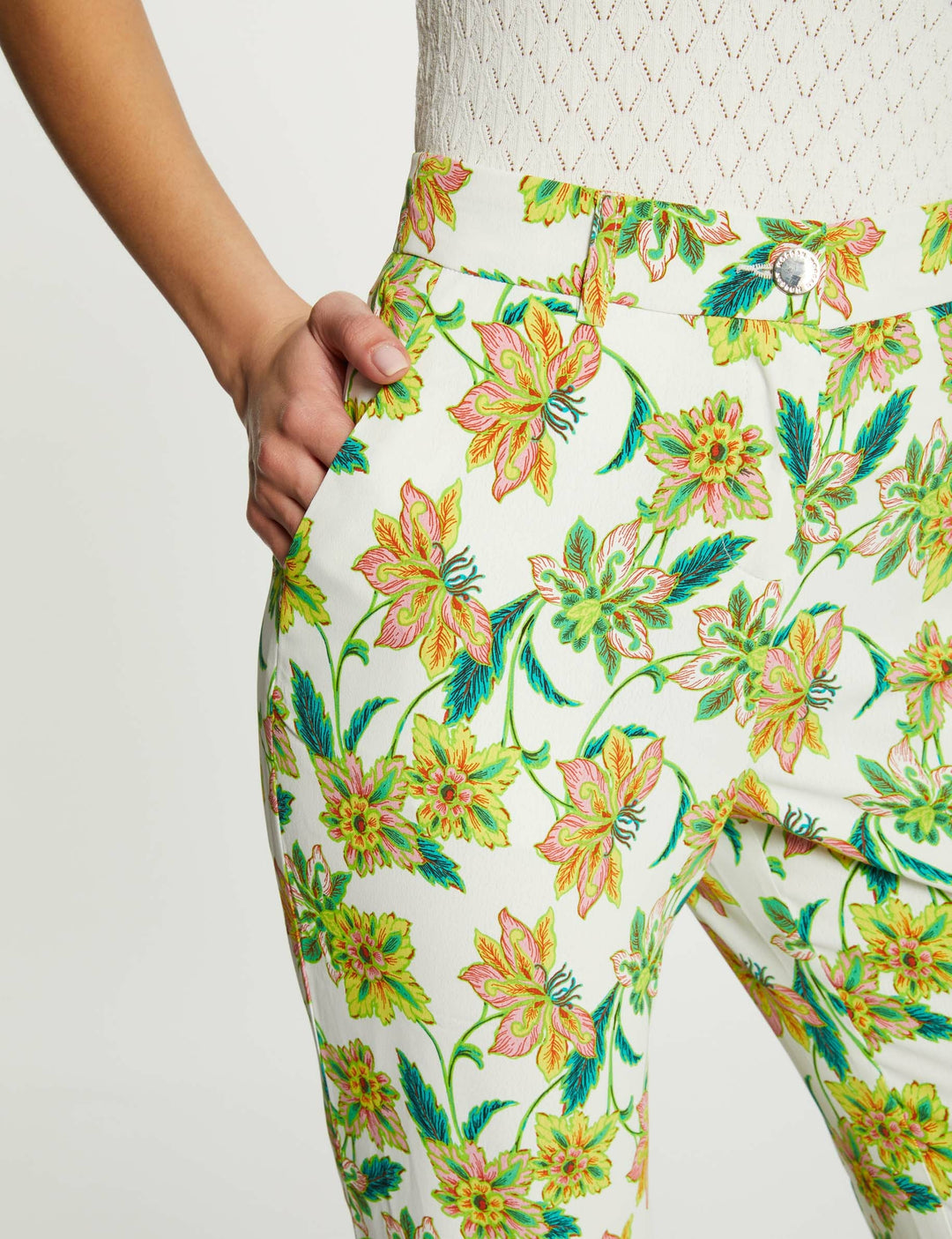 Pantalon ajusté imprimé