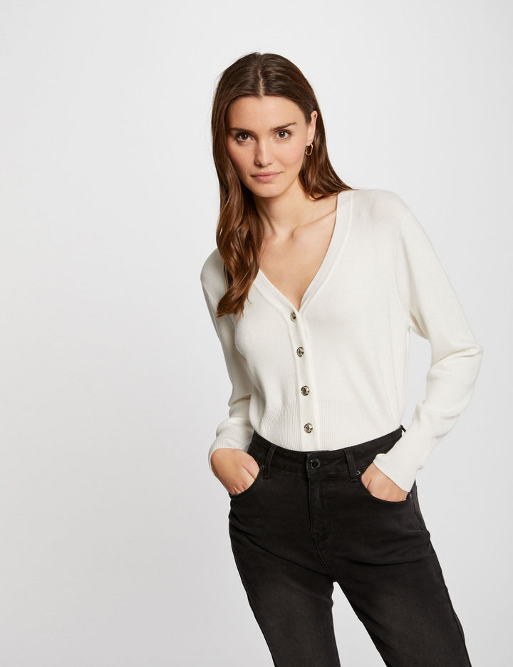 Gilet col en V manches longues