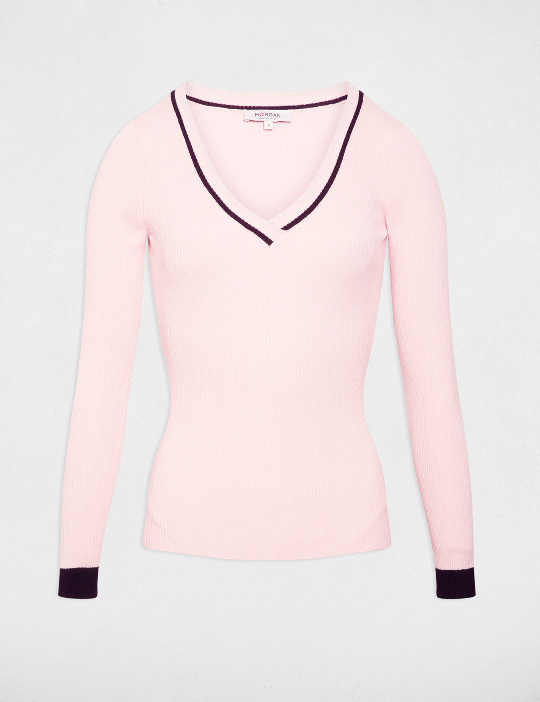 Pull manches longues col en V