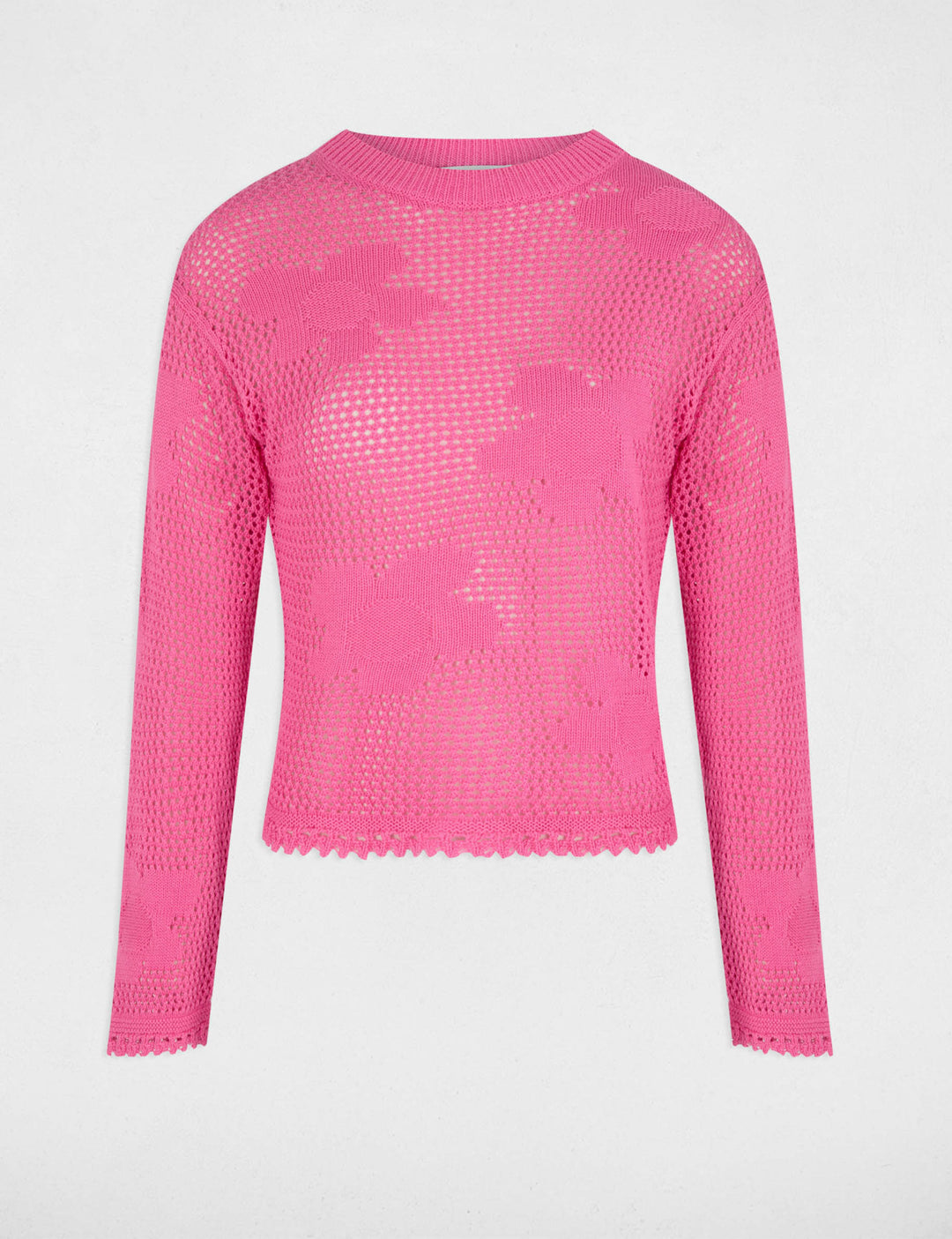 Pull col rond ajouré