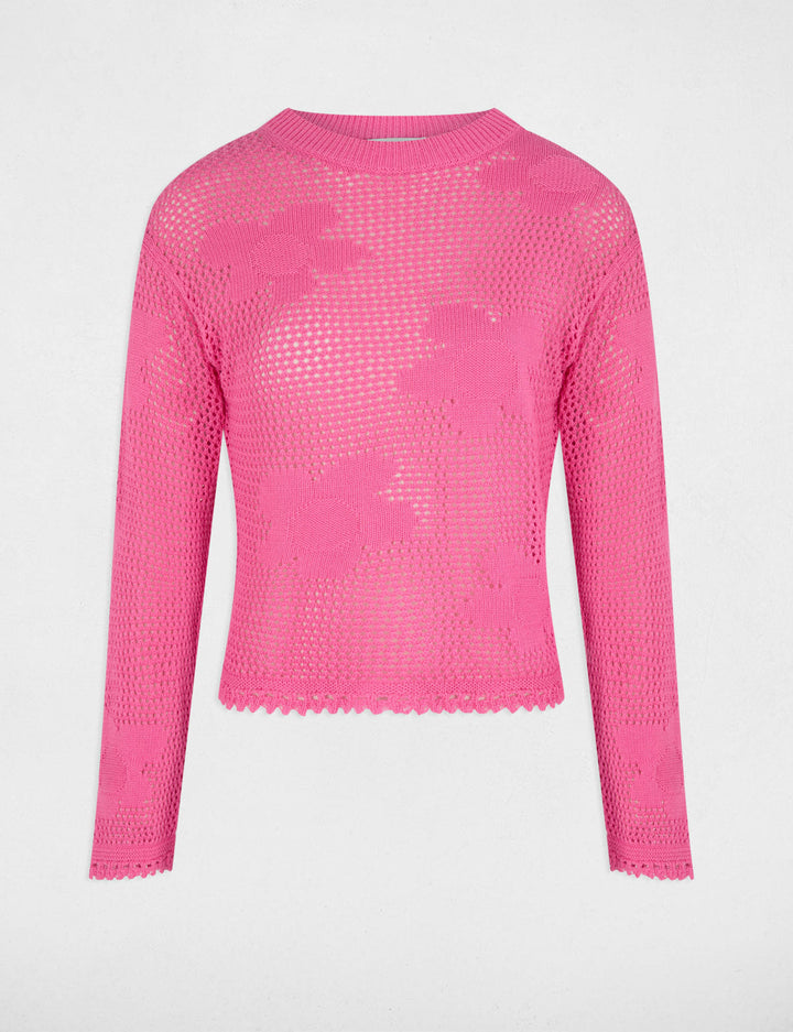 Pull col rond ajouré