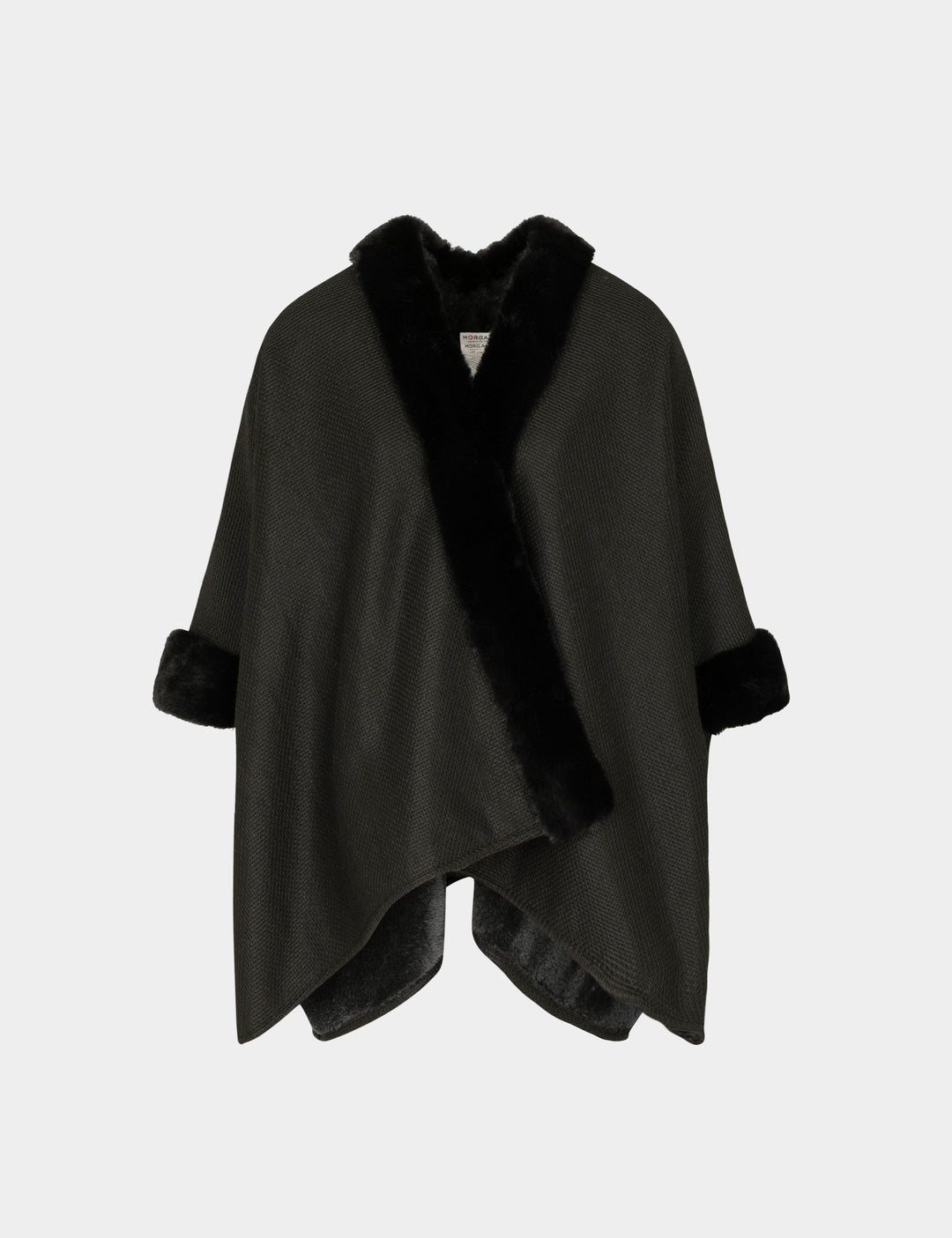 Cape avec détails imitation fourrure