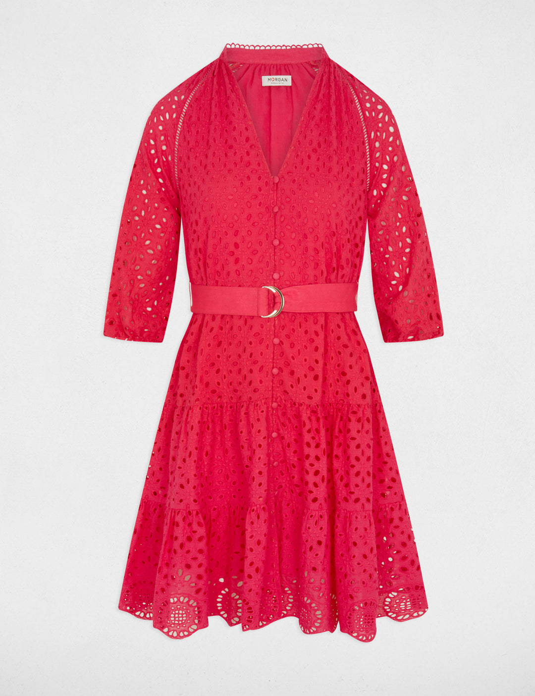 Robe courte trapèze brodée