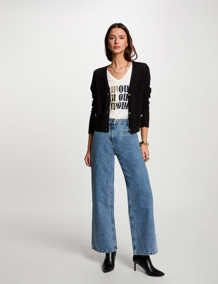 Gilet manches longues ajouré