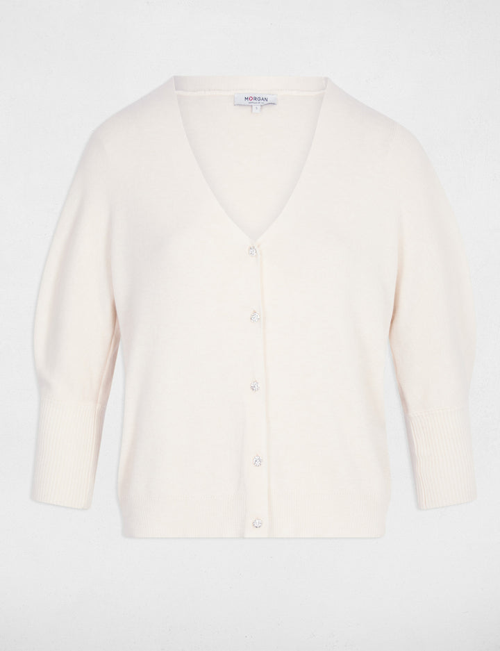 Gilet col en V manches longues