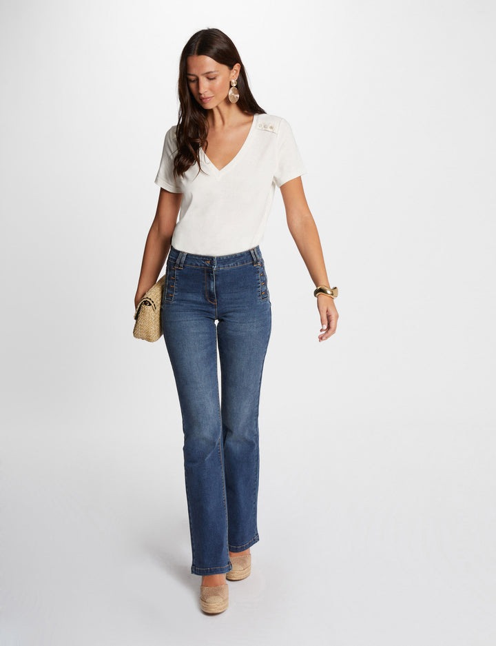 Jeans flare à  pont