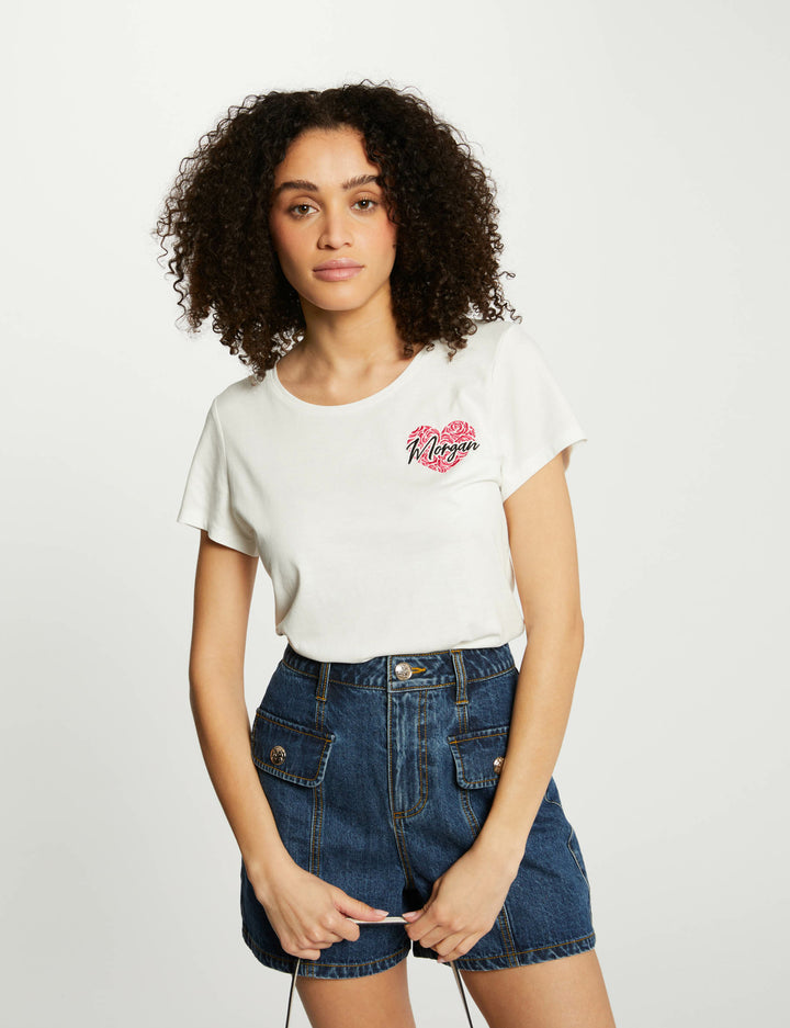 T-shirt manches courtes brodé
