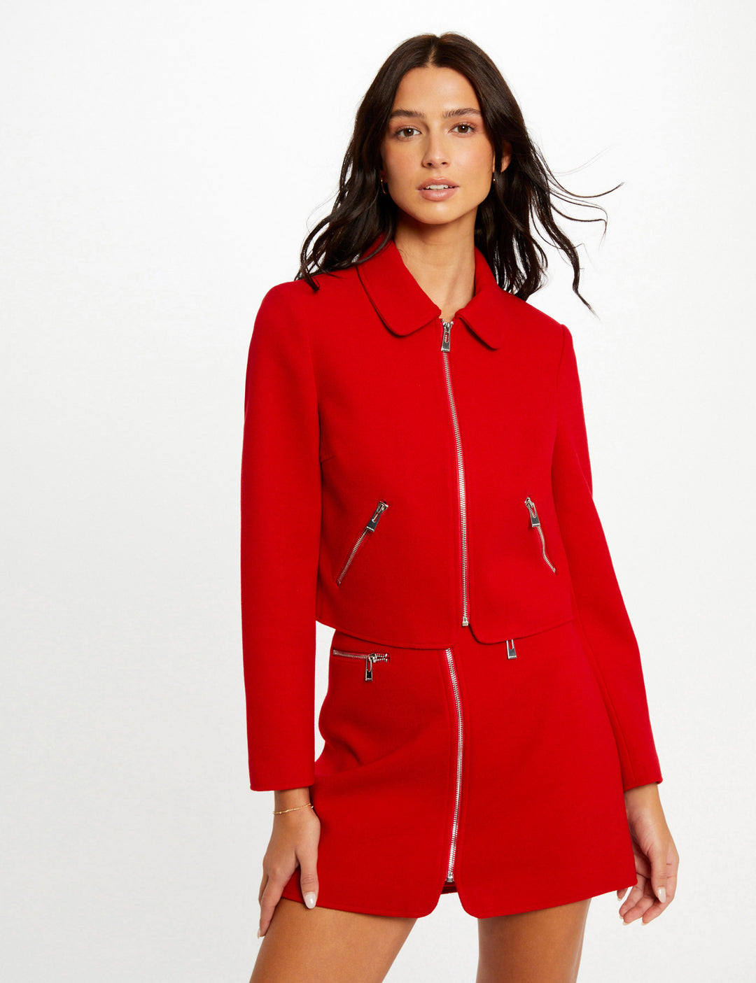 Veste droite zippée