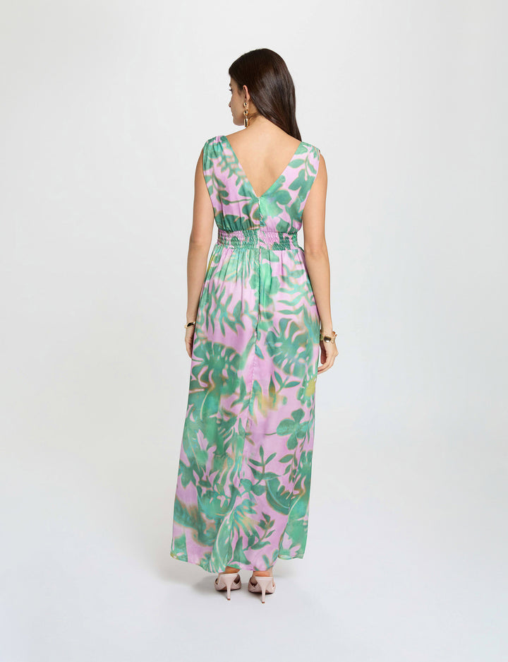 Robe longue col v