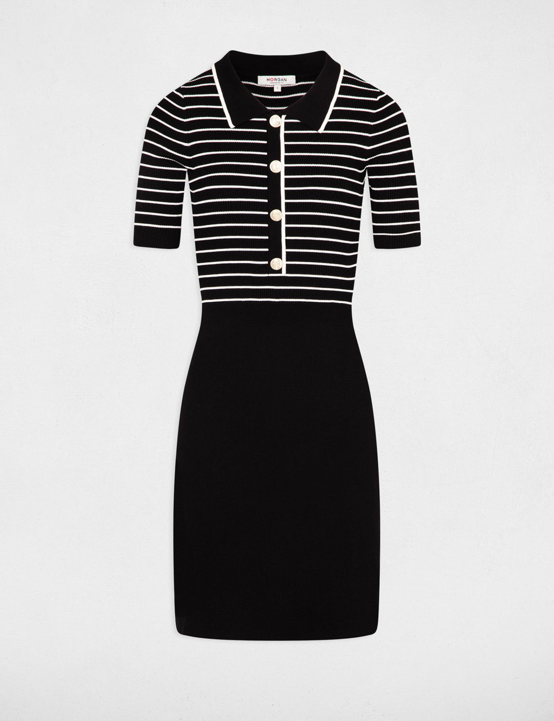 Robe tricot courte rayée